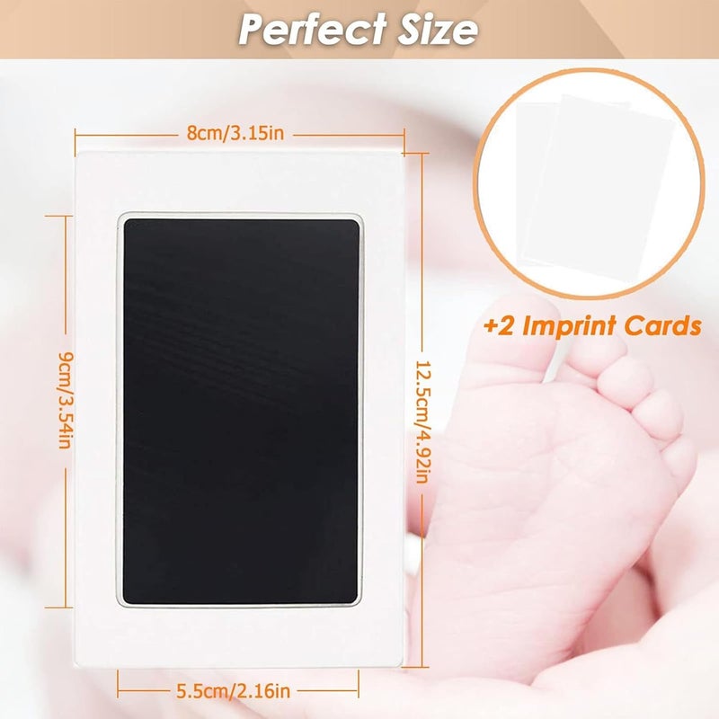 LelonHo Inkless Hand and Footprint Kit Clean Touch Ink Pad for Newborn Baby Pet Paw Print Kit(4 Ink Pads,8 Imprint Cards) (2 Pack Pink and 2 Pack Black) - Image 2